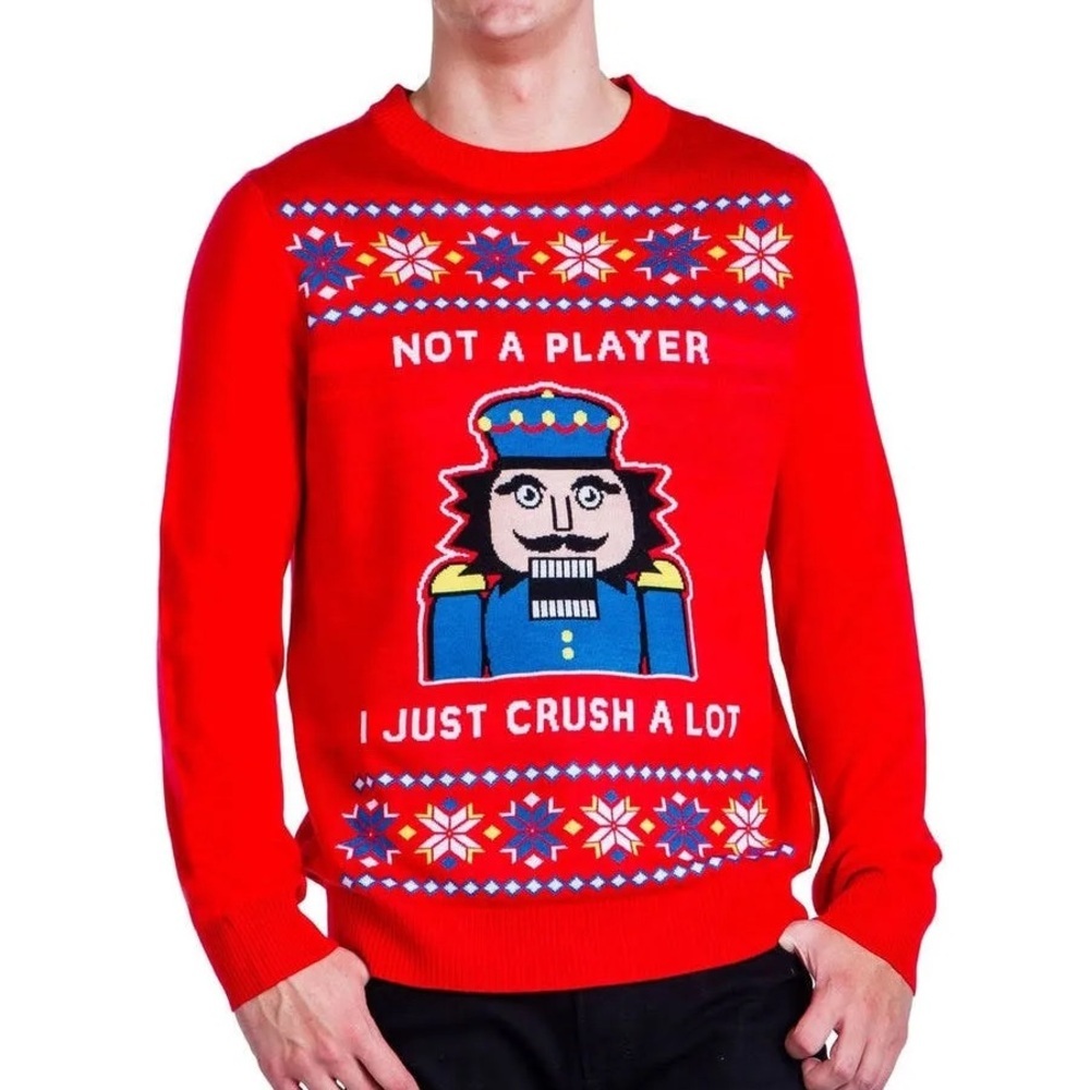 Tipsy Elves Not A Player NutCracker Ugly Christma… - image 1